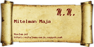 Mitelman Maja névjegykártya